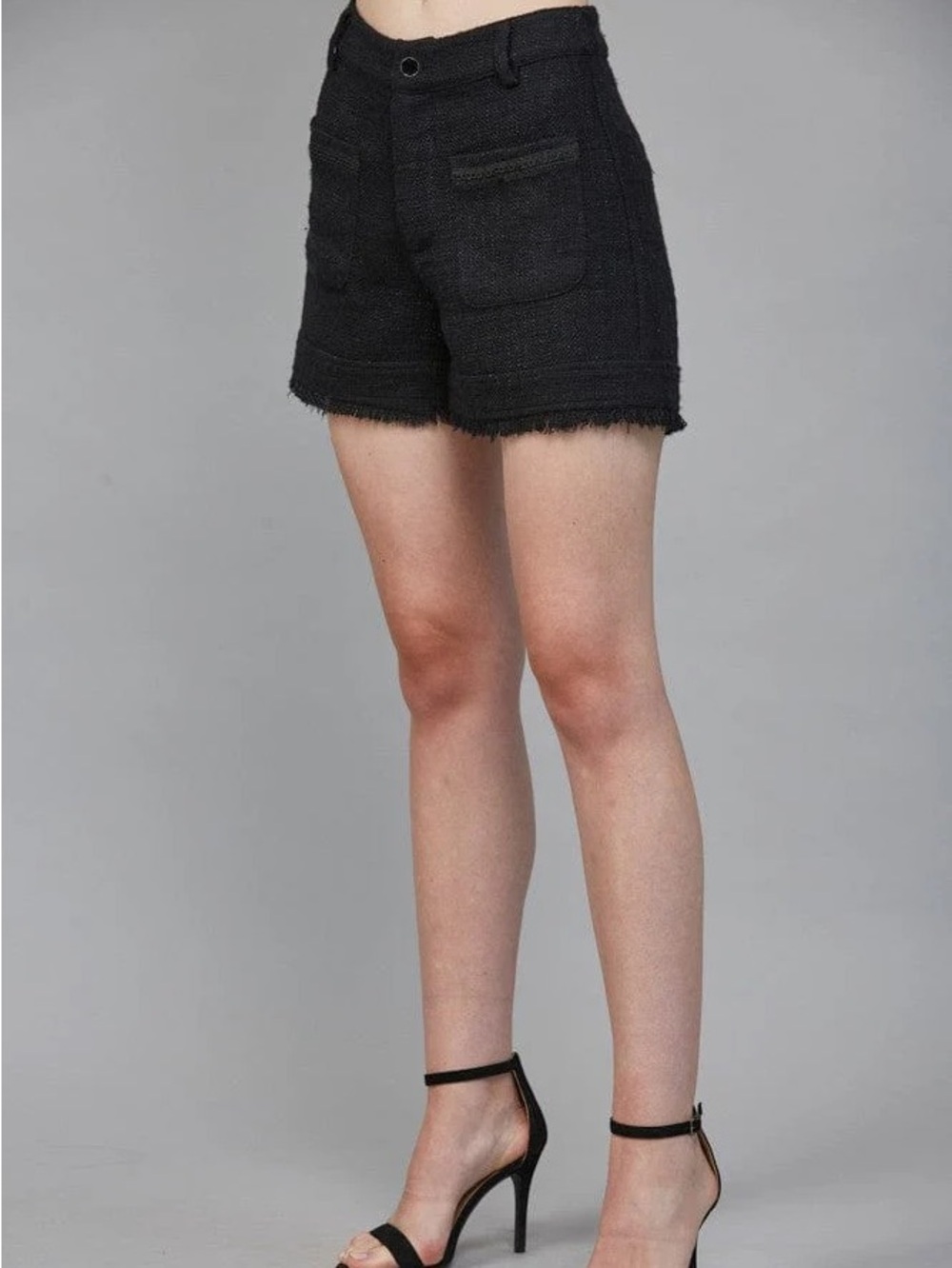 Zara black tweed shorts